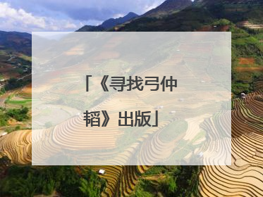 《寻找弓仲韬》出版