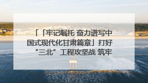 「牢记嘱托 奋力谱写中国式现代化甘肃篇章」打好“三北”工程攻坚战 筑牢国家西部生态安全屏障