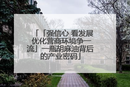 「强信心 看发展 优化营商环境争一流」一瓶胡麻油背后的产业密码