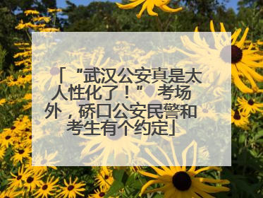 “武汉公安真是太人性化了！” 考场外，硚口公安民警和考生有个约定
