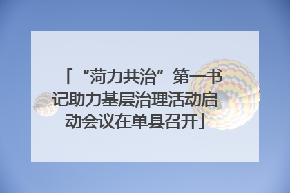 “菏力共治”第一书记助力基层治理活动启动会议在单县召开