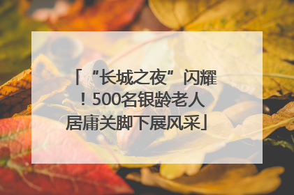 “长城之夜”闪耀！500名银龄老人居庸关脚下展风采