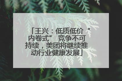 王兴：低质低价“内卷式” 竞争不可持续，美团将继续推动行业健康发展