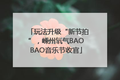 玩法升级“新节拍”，嵊州氧气BAOBAO音乐节收官