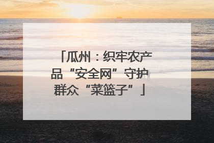 瓜州：织牢农产品“安全网”守护群众“菜篮子”