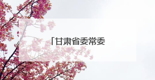 甘肃省委常委班子有调整
