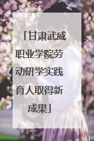 甘肃武威职业学院劳动研学实践育人取得新成果