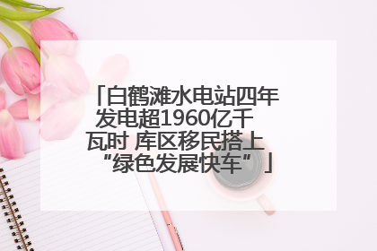 白鹤滩水电站四年发电超1960亿千瓦时 库区移民搭上“绿色发展快车”