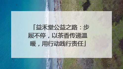 益禾堂公益之路：步履不停，以茶香传递温暖，用行动践行责任