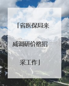 省医保局来威调研价格招采工作
