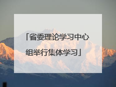 省委理论学习中心组举行集体学习