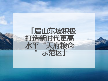眉山东坡积极打造新时代更高水平“天府粮仓”示范区