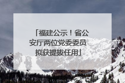 福建公示！省公安厅两位党委委员拟获提拔任用