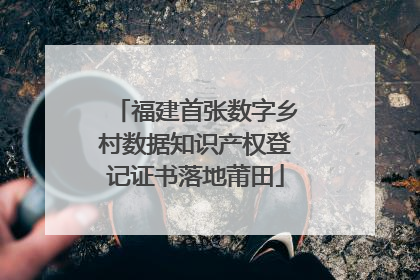 福建首张数字乡村数据知识产权登记证书落地莆田