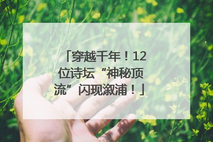 穿越千年！12 位诗坛“神秘顶流”闪现溆浦！