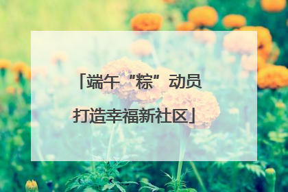 端午“粽”动员 打造幸福新社区