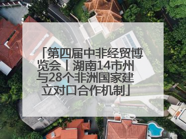 第四届中非经贸博览会丨湖南14市州与28个非洲国家建立对口合作机制