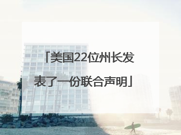 美国22位州长发表了一份联合声明