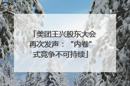 美团王兴股东大会再次发声：“内卷”式竞争不可持续