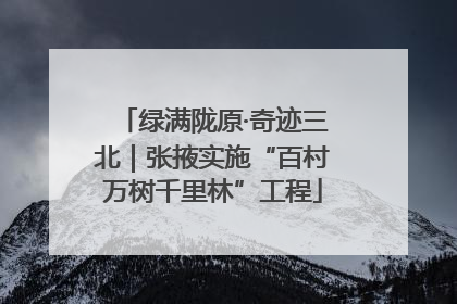 绿满陇原·奇迹三北｜张掖实施“百村万树千里林”工程