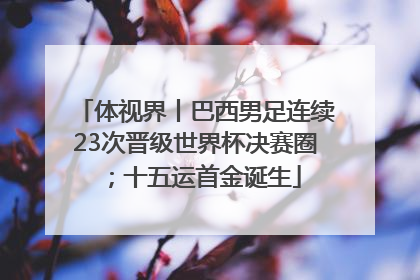 体视界丨巴西男足连续23次晋级世界杯决赛圈；十五运首金诞生