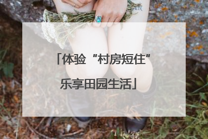 体验“村房短住” 乐享田园生活