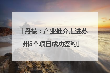 丹棱：产业推介走进苏州8个项目成功签约