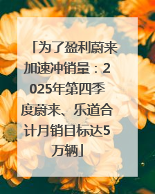 为了盈利蔚来加速冲销量：2025年第四季度蔚来、乐道合计月销目标达5万辆