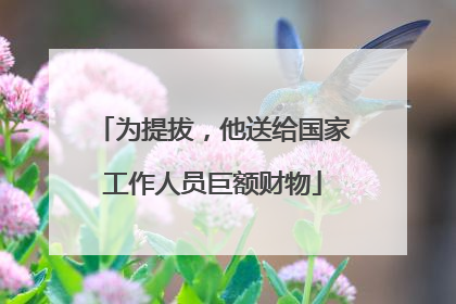为提拔，他送给国家工作人员巨额财物