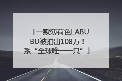 一款薄荷色LABUBU被拍出108万！系“全球唯一一只”