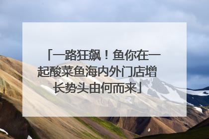 一路狂飙！鱼你在一起酸菜鱼海内外门店增长势头由何而来