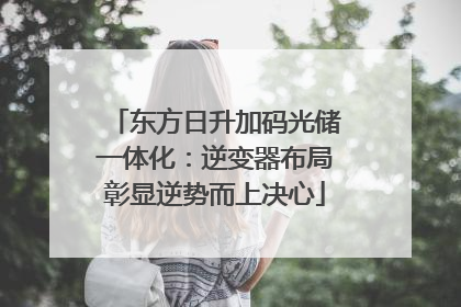 东方日升加码光储一体化：逆变器布局彰显逆势而上决心