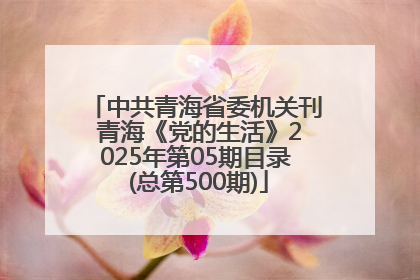 中共青海省委机关刊 青海《党的生活》2025年第05期目录 (总第500期)