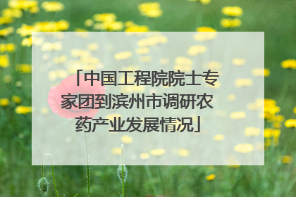 中国工程院院士专家团到滨州市调研农药产业发展情况