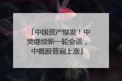 中国资产爆发！中美继续新一轮会谈，中概股普遍上涨