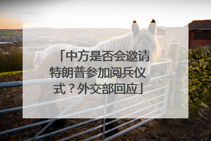 中方是否会邀请特朗普参加阅兵仪式？外交部回应