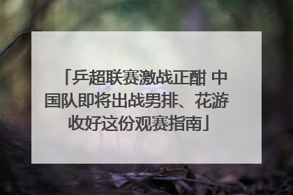 乒超联赛激战正酣 中国队即将出战男排、花游 收好这份观赛指南