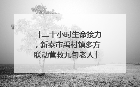 二十小时生命接力，新泰市禹村镇多方联动营救九旬老人