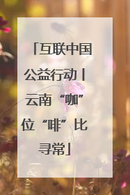 互联中国公益行动丨云南“咖”位“啡”比寻常
