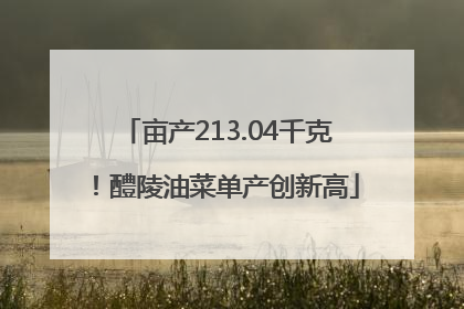 亩产213.04千克！醴陵油菜单产创新高