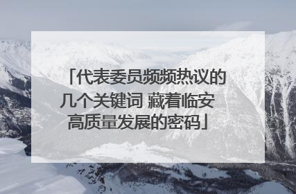 代表委员频频热议的几个关键词 藏着临安高质量发展的密码