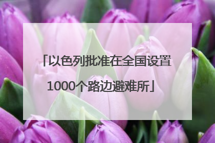 以色列批准在全国设置1000个路边避难所