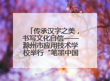 传承汉字之美，书写文化自信——滁州市应用技术学校举行“笔墨中国”汉字书写比赛表彰大会