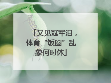 又见冠军泪，体育“饭圈”乱象何时休