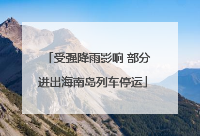 受强降雨影响 部分进出海南岛列车停运