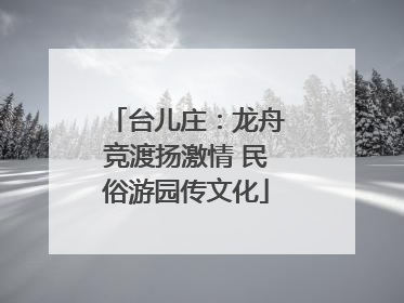 台儿庄：龙舟竞渡扬激情 民俗游园传文化
