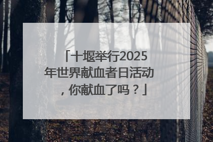 十堰举行2025年世界献血者日活动，你献血了吗？