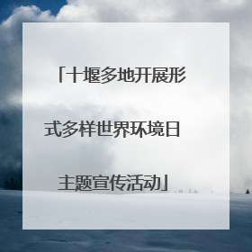 十堰多地开展形式多样世界环境日主题宣传活动