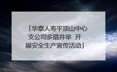 华泰人寿平顶山中心支公司多措并举  开展安全生产宣传活动