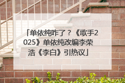 单依纯咋了?《歌手2025》单依纯改编李荣浩《李白》引热议